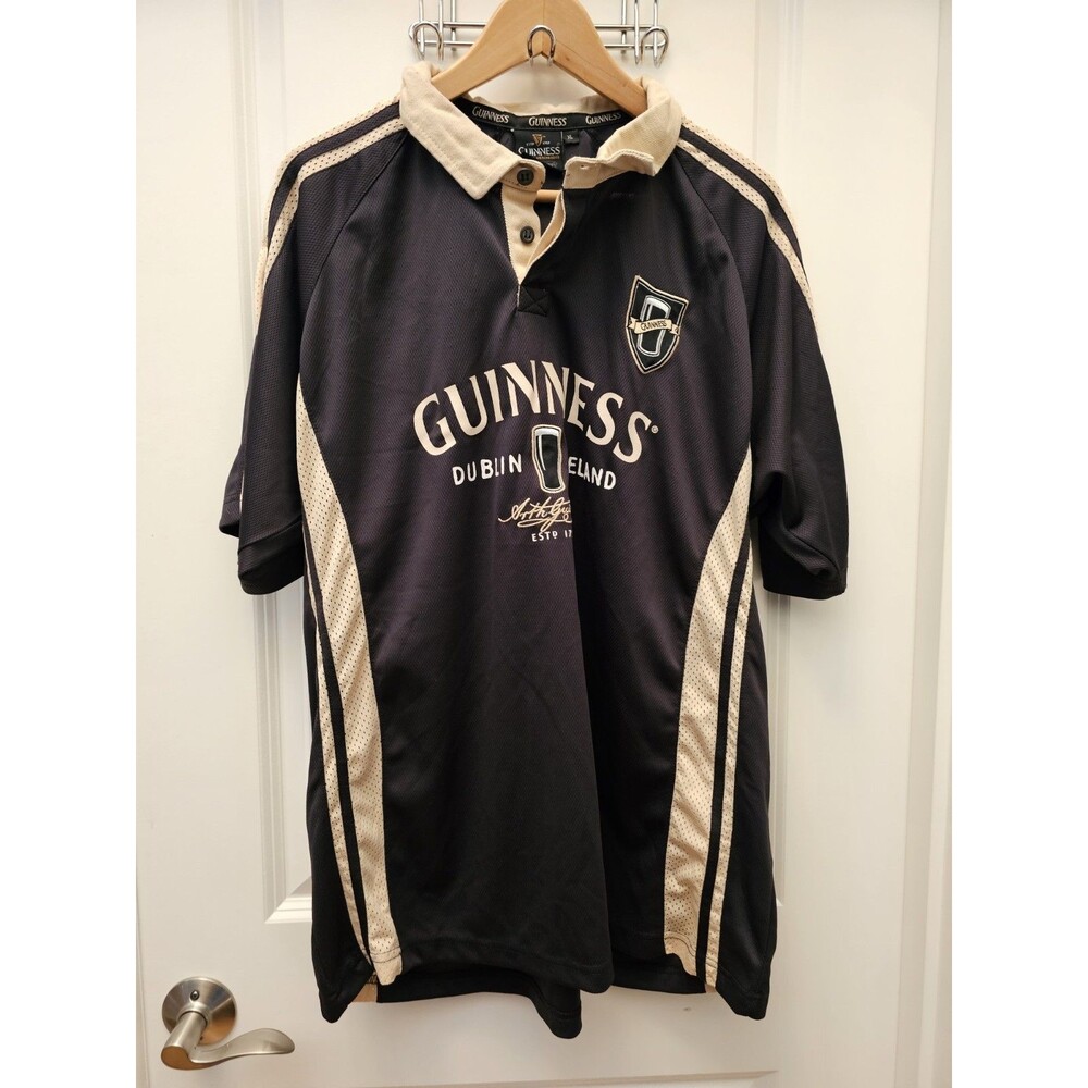 Guinness Dublin Ireland 1759 Rugby Jersey Shirt Men's XL Official Black Cream